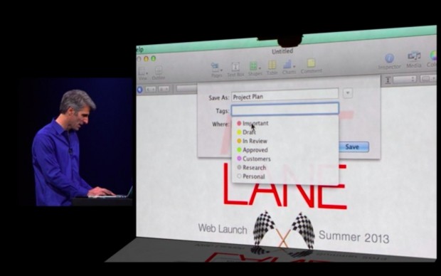 Tags in Mac OS X (Apple/Screenshot: Golem.de)